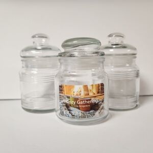Lot of 3 Small Glass Jars with Lids